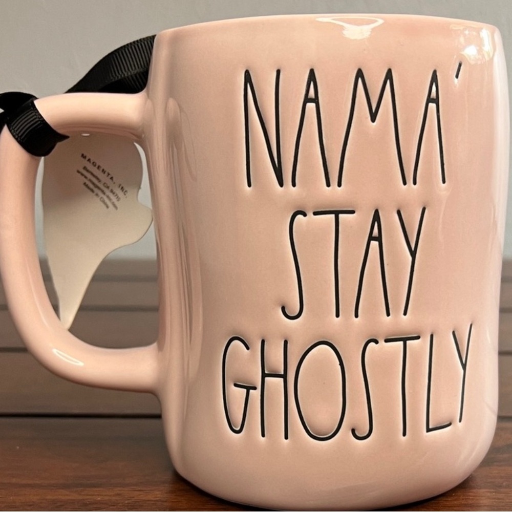 Rae Dunn Pink 'Nama' Stay Ghostly' Mug